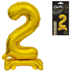 Balon Foliowy Na Urodziny Rocznice Jubileusze 38 cm GODAN Cyfra Stojąca 2
