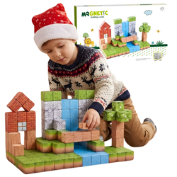 Klocki Magnetyczne Konstrukcyjne Zestaw 157 Elementów Edukacyjne Dla Dzieci