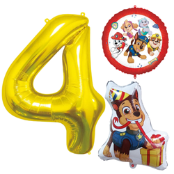Balony Foliowe Na 4 Urodziny Przyjęcie Dla Dziecka Psi Patrol Cyfra 85 cm