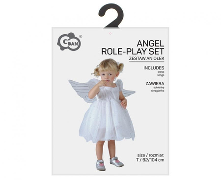 Strój Kostium Przebranie Aniołka Sukienka Skrzydła + Aureola Na Jasełka