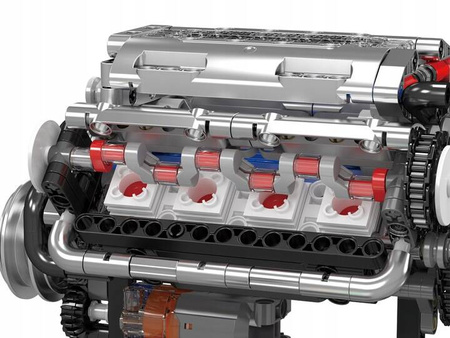 Klocki Konstrukcyjne Silnik Samochodowy V8 535 Elementów MOULD KING
