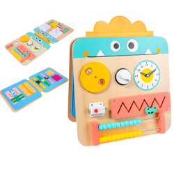 Drewniana Tablica Manipulacyjna Sensoryczna Montessori Dla Dzieci 2w1