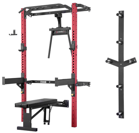 Wielofunkcyjna Klatka Treningowa Domowa Siłownia + Składana Ławka HMS