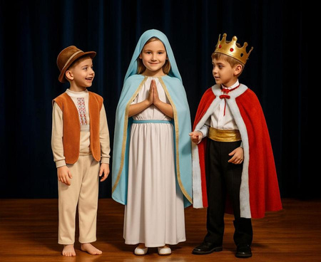 Strój Maryja Matka Boska Kostium Przebranie Na Jasełka Bal Dla Dziewczynki