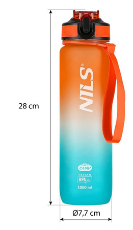 Bidon Rowerowy Butelka Sportowa Na Wodę Tritanowa BPA FREE 1000 ml NILS