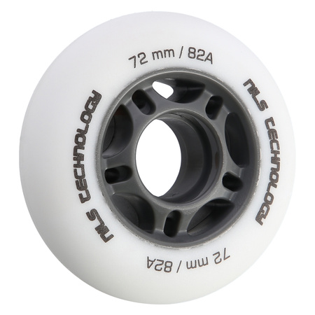 Kółka Do Łyżworolek Kauczukowe Zestaw 8 szt. Białe Matowe 72 mm NILS