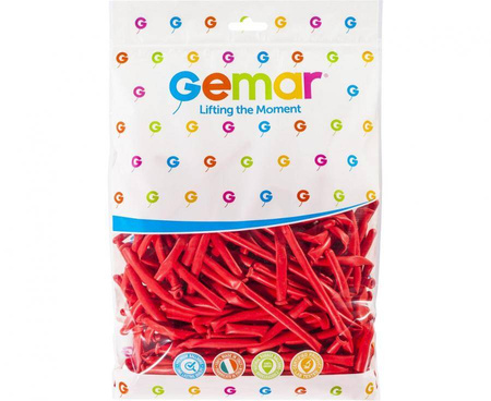 GEMAR Balony Animatorskie Rurki Włoskie Do Modelowania Czerwone 100 szt.