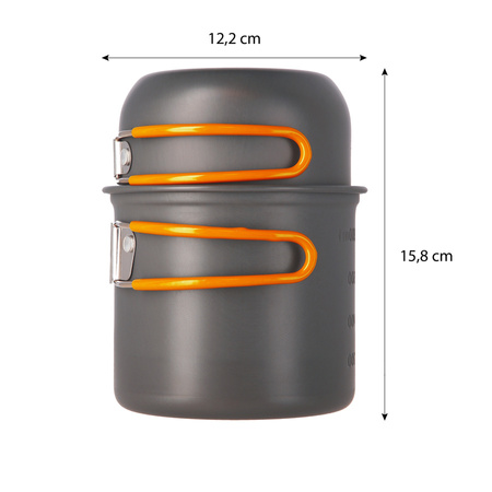 NILS Duży Śpiwór Turystyczny Z Kapturem 215x75 cm + Menażka Harcerska Z Przykrywką I Sztućcami