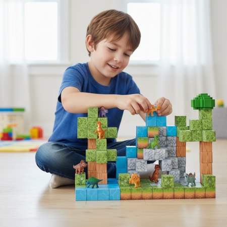 Klocki Magnetyczne Konstrukcyjne Zestaw 142 Elementy Edukacyjne Dla Dzieci