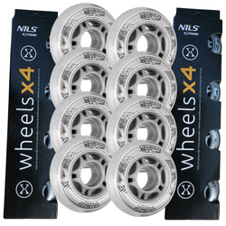 Kółka Do Łyżworolek Kauczukowe Zestaw 8 szt. Przezroczyste 72 mm NILS