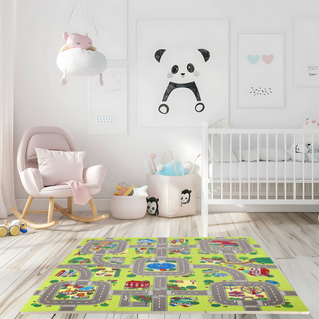 NILS Mata Piankowa PUZZLE Dla Dzieci Miasto 90x90 cm