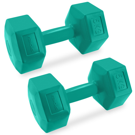 Hantle Ciężarki Bitumiczne Do Treningu Siłowego Zestaw 2x 5 kg SPOKEY 