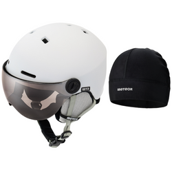 METEOR Kask Zimowy Narciarski Snowboardowy Z Szybką + Czapka