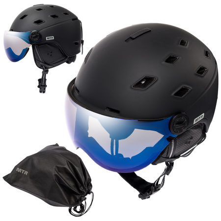 METEOR Kask Narciarski Snowboardowy Zimowy Regulowany Z Szybką