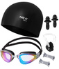 Zestaw Pływacki 3w1 Regulowane Okularki + Czepek + Zatyczki Na Nos I Uszy NILS