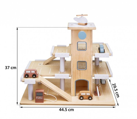 Duży Drewniany Parking Garaż + Samochodziki Zabawka Dla Dzieci MAMABRUM