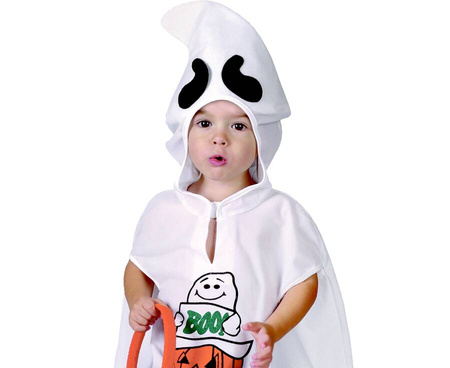 Kostium Przebranie Strój Ducha Peleryna Z Kapturem + Torebka Dynia 92/104cm