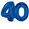 Balony Foliowe Niebieskie Metaliczne Dekoracja Na Urodziny 40 Lat GODAN