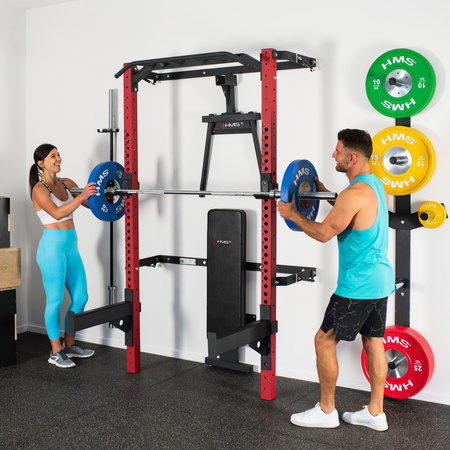 Wielofunkcyjna Klatka Treningowa Domowa Siłownia + Składana Ławka HMS