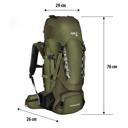 Plecak Turystyczny Trekkingowy Taktyczny Wojskowy Sportowy Duży 60 L NILS