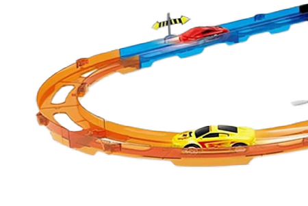 Tor Wyścigowy Samochodowy Pull Back Dla Dzieci 370 cm + 2 Samochody