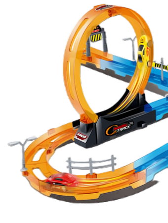 Tor Wyścigowy Samochodowy Pull Back Dla Dzieci 320 cm + 4 Samochody