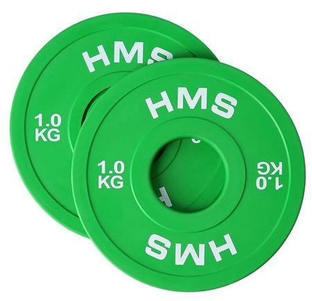 Talerze Obciążenia Na Gryf Olimpijski Sztangę Gumowane Zestaw 2x1 kg HMS	