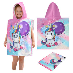 Ręcznik Kąpielowy Okrycie Z Kapturem Ponczo Dla Dzieci Unicorn 60x85 cm