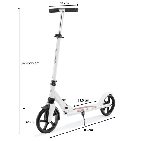 Hulajnoga Miejska Klasyczna Składana Regulowana Wysokość Koła 200 mm Zimowy Lis HYPERMOTION