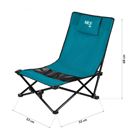 Krzesło Turystyczne Składane Kempingowe Plażowe Ogrodowe + Pokrowiec NILS