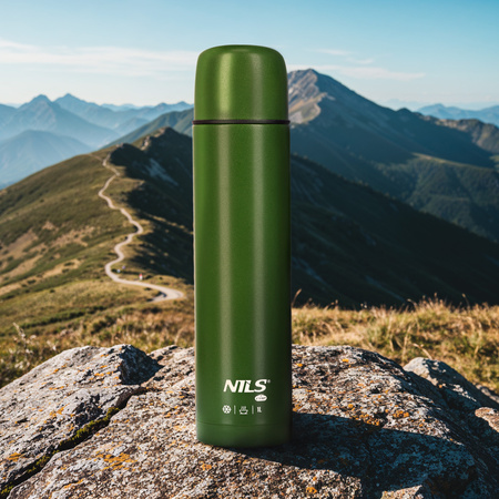 Termos Turystyczny Próżniowy Stalowy Butelka Termiczna Na Kawę 1000 ml NILS