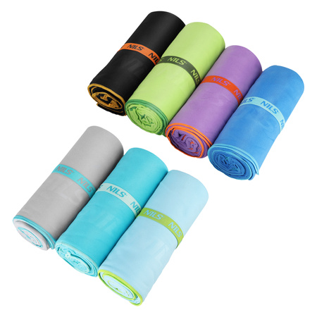 NILS Duży Ręcznik Szybkoschnący Z Mikrofibry Plażowy 180x100 cm + Zawieszka