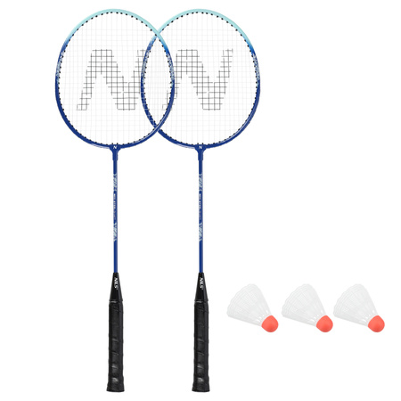 Zestaw Do Gry W Badmintona Rekreacyjnej 2 Rakiety + 3 Lotki + Pokrowiec