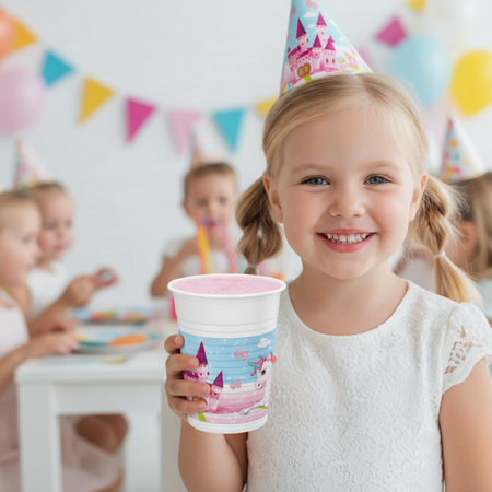 Kubeczki Plastikowe Ozdobne Na Przyjęcie Urodziny Dla Dzieci 200 ml 8 szt.