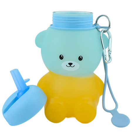 Butelka Sportowa Bidon Silikonowy Na Wodę Miś Dla Dziecka 600 ml MERKAN