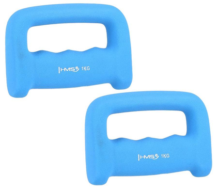 Hantelki Ciężarki Żeliwne Kastety Pokryte Neoprenem Do Ćwiczeń 2x1 kg HMS