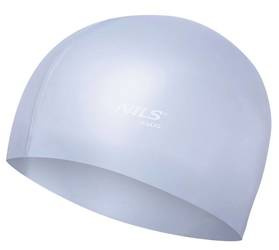 Czepek Pływacki Do Pływania Kąpielowy Na Basen Uniwersalny Szary NILS AQUA