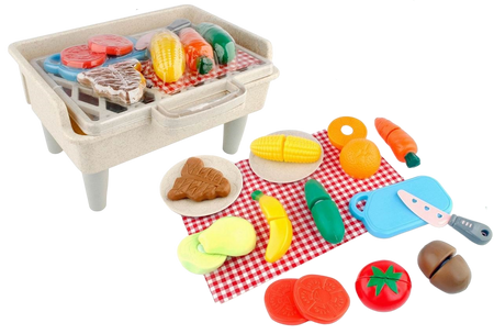 Mini Grill Zabawka Dla Dzieci 29 Elementów Sztućce + Akcesoria Spożywcze