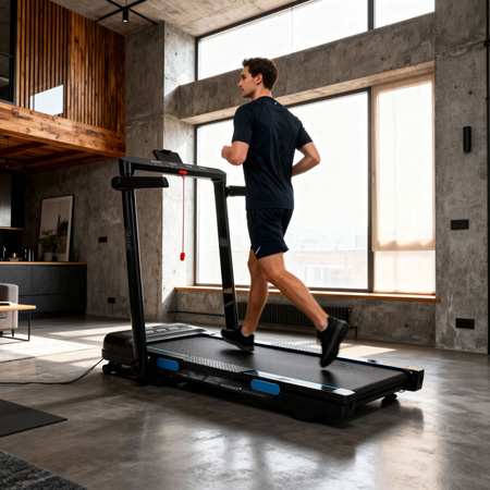 Bieżnia Elektryczna Domowa Regulacja Kąt Nachylenia 14 km/h Zwift Kinomap