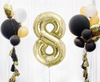 Balony Na 18 Urodziny Szampańskie Duże 85 cm + 2x Balon Happy Birthday 18"