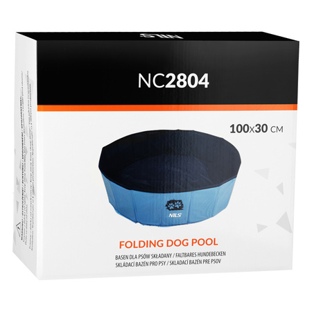 Basen Dla Psa Zwierząt Składany Ogrodowy 100x30 cm Kojec Do Kąpieli NILS
