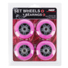 Kółka Do Rolek Kauczukowe 72 mm Zestaw 8 szt. + Łożyska ABEC-7 Różowe NILS