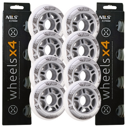Kółka Do Łyżworolek Kauczukowe Zestaw 8 szt. Białe 80 mm Nils Extreme