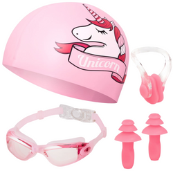 Zestaw Do Wody Okularki Pływackie Do Pływania Na Basen ANTI-FOG + Czepek + Zatyczki Na Uszy I Nos NILS