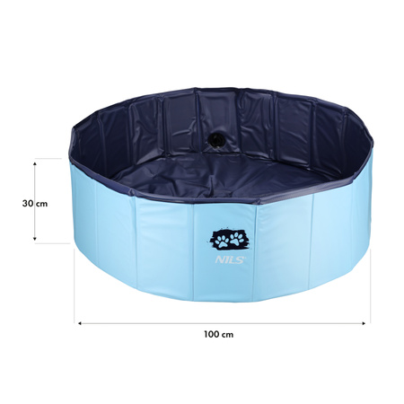 Basen Dla Psa Zwierząt Składany Ogrodowy 100x30 cm Kojec Do Kąpieli NILS