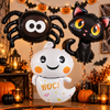 Balony Foliowe Na Halloween Imprezę Zestaw 3 szt. Duszek Pająk Czarny Kot