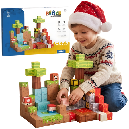 Klocki Magnetyczne Konstrukcyjne Zestaw 147 Elementów Edukacyjne Dla Dzieci