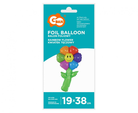 Balony Foliowe Kwiatki Na Przyjęcie Imprezę Urodziny Zestaw 3 szt. 19x38 cm