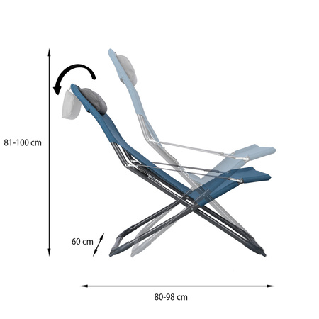 NILS Leżak Ogrodowy Turystyczny Plażowy Składany Regulowany + Poduszka
