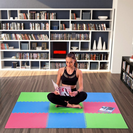 Mata Puzzle Pod Sprzęt Do Ćwiczeń Fitness Ochronna Uniwersalna 60x60cm 9el.